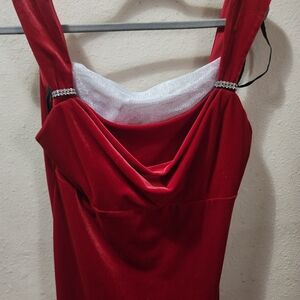 NWOT Onyx Red and Silver Dress May And USA Size 12